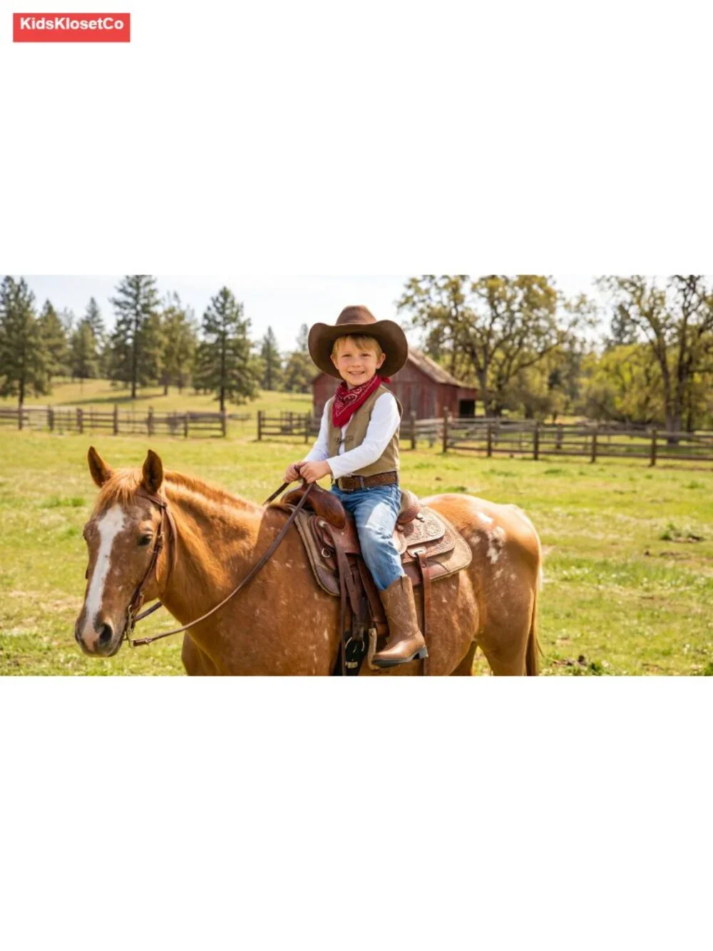 Cowboy Boots Square Toe Side Zipper PU Riding Shoes for Kids